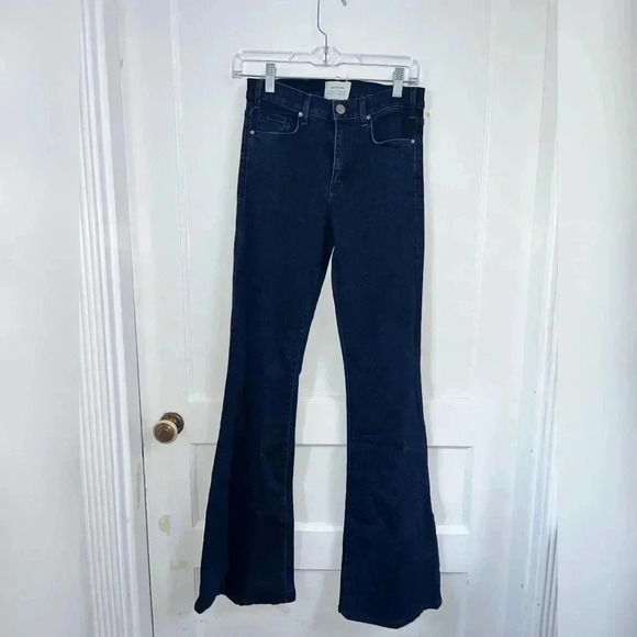 McGUIRE MID RISE DISTRESSED DARK WASH BLUE Flare JEANS Size 26 - Picture 6 of 7
